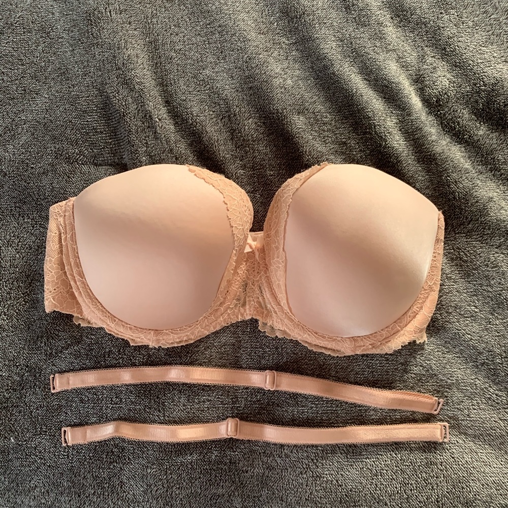Victoria’s Secret 34 DD Pink Strapless/Strap Bra